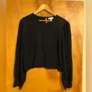 Topshop Black Textured Blouse